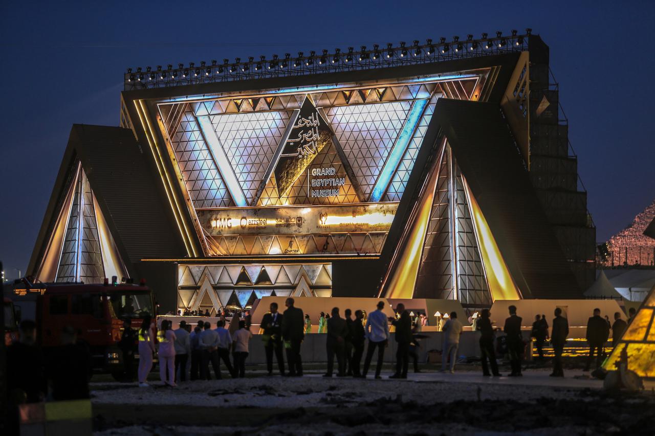 A view of The Grand Egyptian Museum, built near the Giza Pyramids, as it is set to open in Cairo, Egypt, Nov. 1, 2025. (AA Photo)