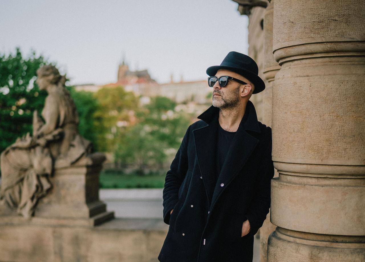 Turkish musician and songwriter Murat Evgin during a photoshoot in an outdoor setting. (AA Photo)