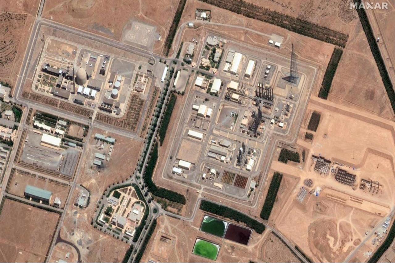An Iranian nuclear facility at Arak in central Iran after it was hit by Israeli strikes, on June 14, 2025. (Photo by Satellite image ©2025 Maxar Technologies/AFP)
