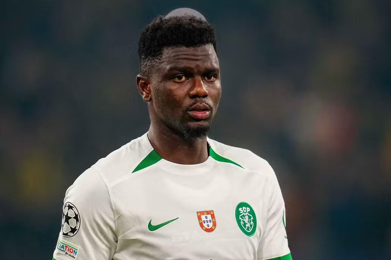 Ousmane Diomande of Sporting CP gestures during the UEFA Champions League knockout match between Borussia Dortmund and Sporting CP in Dortmund, Germany, February 19, 2025. (AFP Photo)