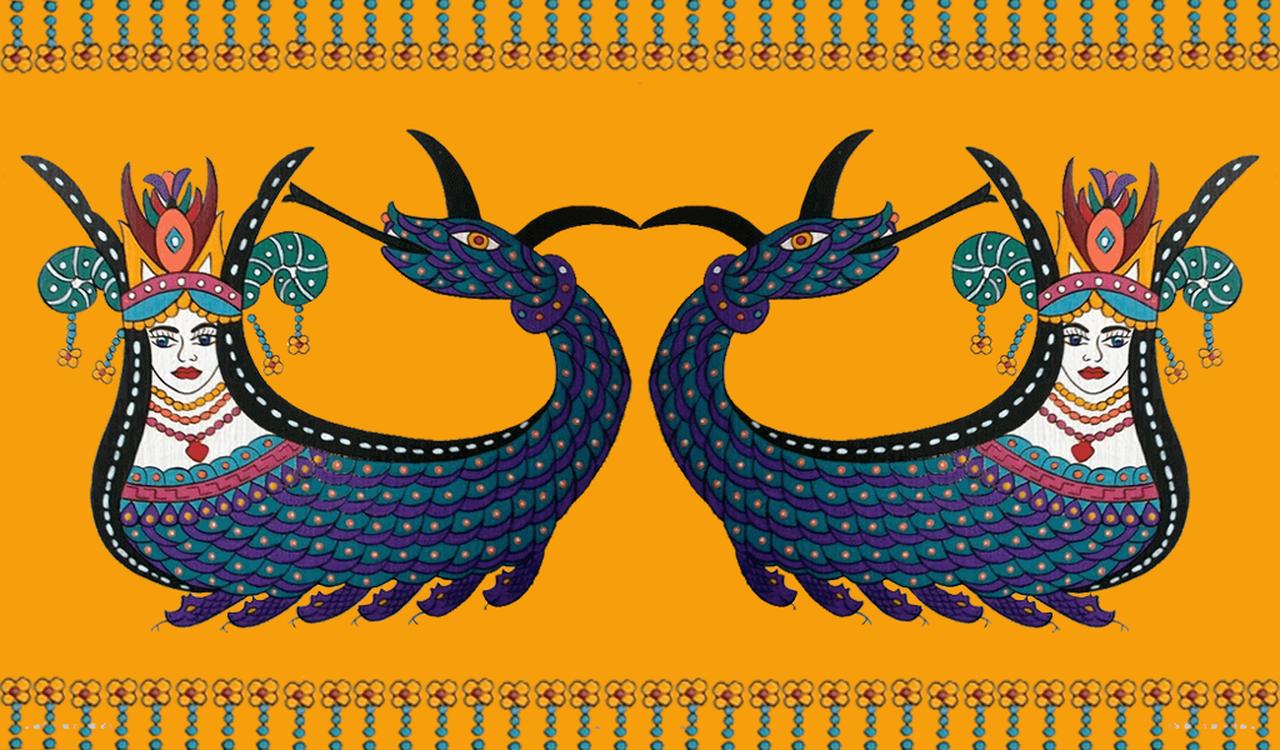 Modern artistic illustration of Shahmaran, symbolizing wisdom and protection in Anatolian folklore. (Photo via kulturveyasam.com