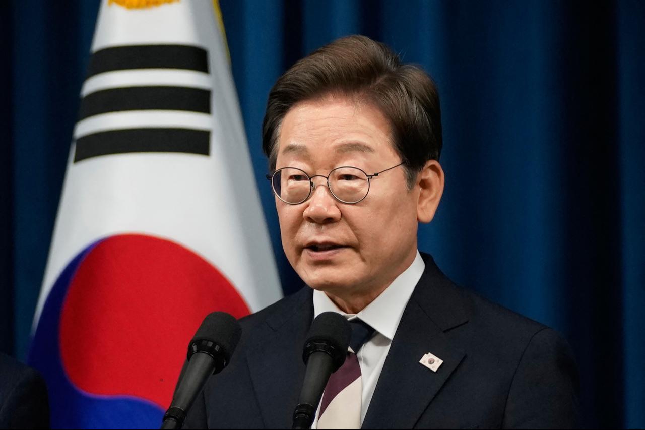 South Koreas President Lee Jae-myung speaks during a press conference at the Presidential office in Seoul on June 4, 2025. (AFP Photo)