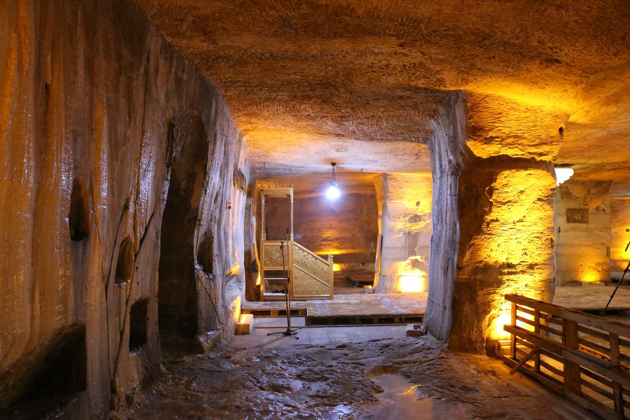 Interior of the historic rock carved Cave Mosque in Birecik, Sanliurfa, Türkiye, Nov. 17, 2025. (AA Photo)
