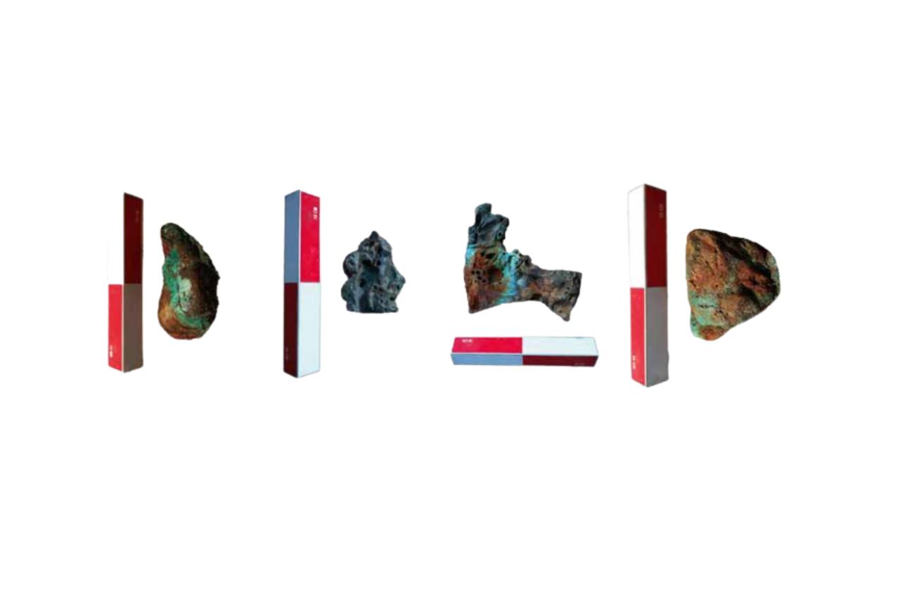 Four copper ore samples retrieved from the underwater site in Camlimani Bay, later delivered to Istanbul Archaeology Museums and transferred to Duzce University for scientific analysis. (Photo via Assoc. Prof. Ahmet Bilir/Tina)