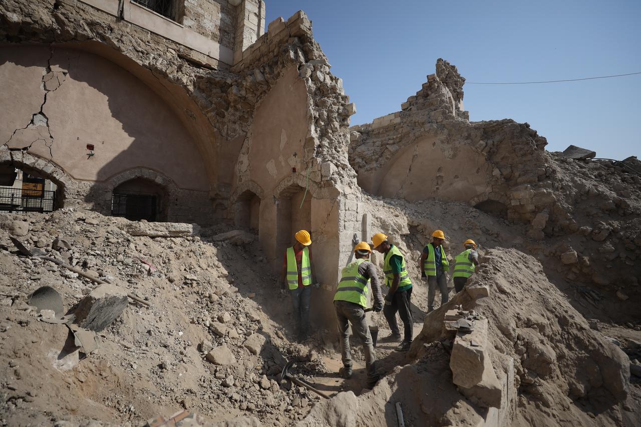 Restoration work begins on the historic Pasha Palace, a centuries-old landmark located at Old City in Gaza City, Gaza, Nov. 10, 2025. (AA Photo)