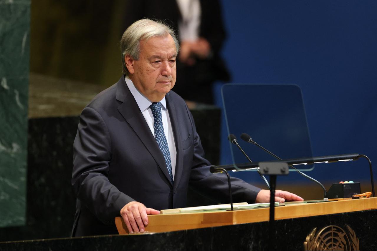 United Nations Secretary General Antonio Guterres speaks during the General Debate of the U.N. General Assembly at the U.N. headquarters in New York City, U.S. on Sept. 23, 2025. (AFP Photo)