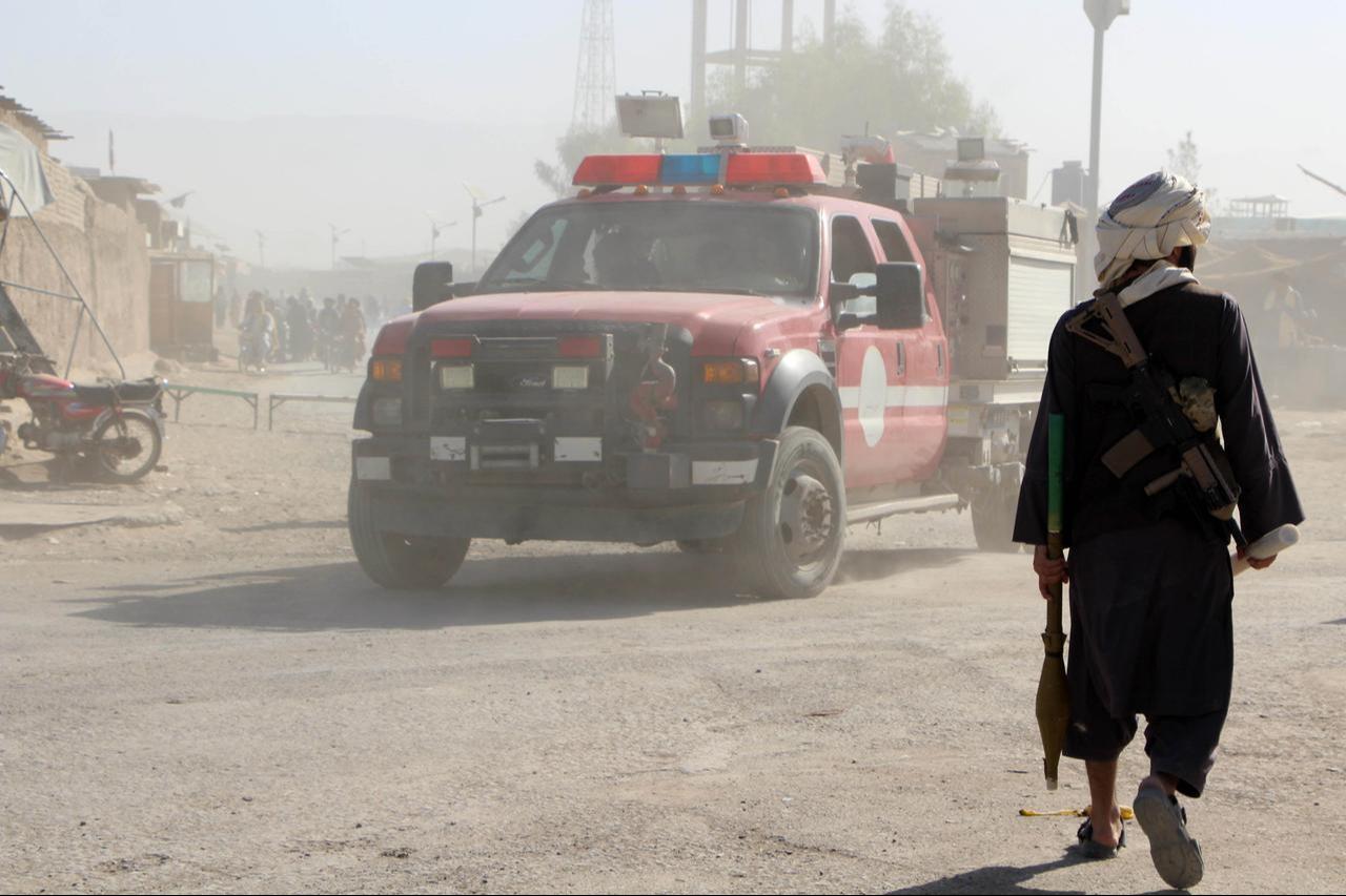 A view of damaged area following the Pakistani military forces attack on Spin Boldak district, continue in Kandahar province of Afghanistan on Oct. 15, 2025. (AA Photo)