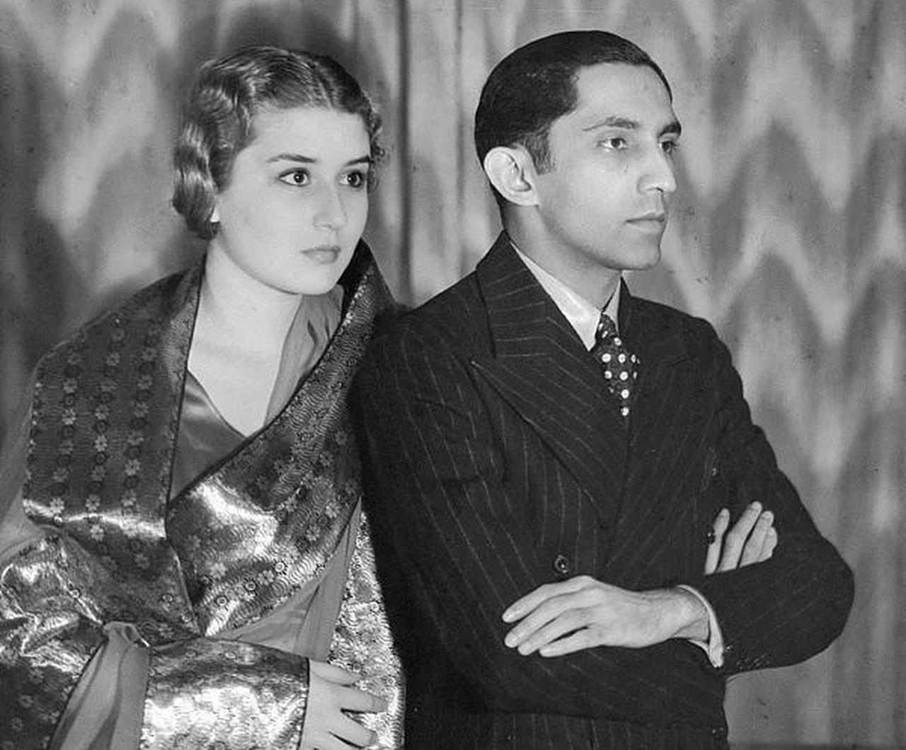 Princess Nilufer with her husband Prince Moazzam Jah of Hyderabad. (Photo via The Hindu)