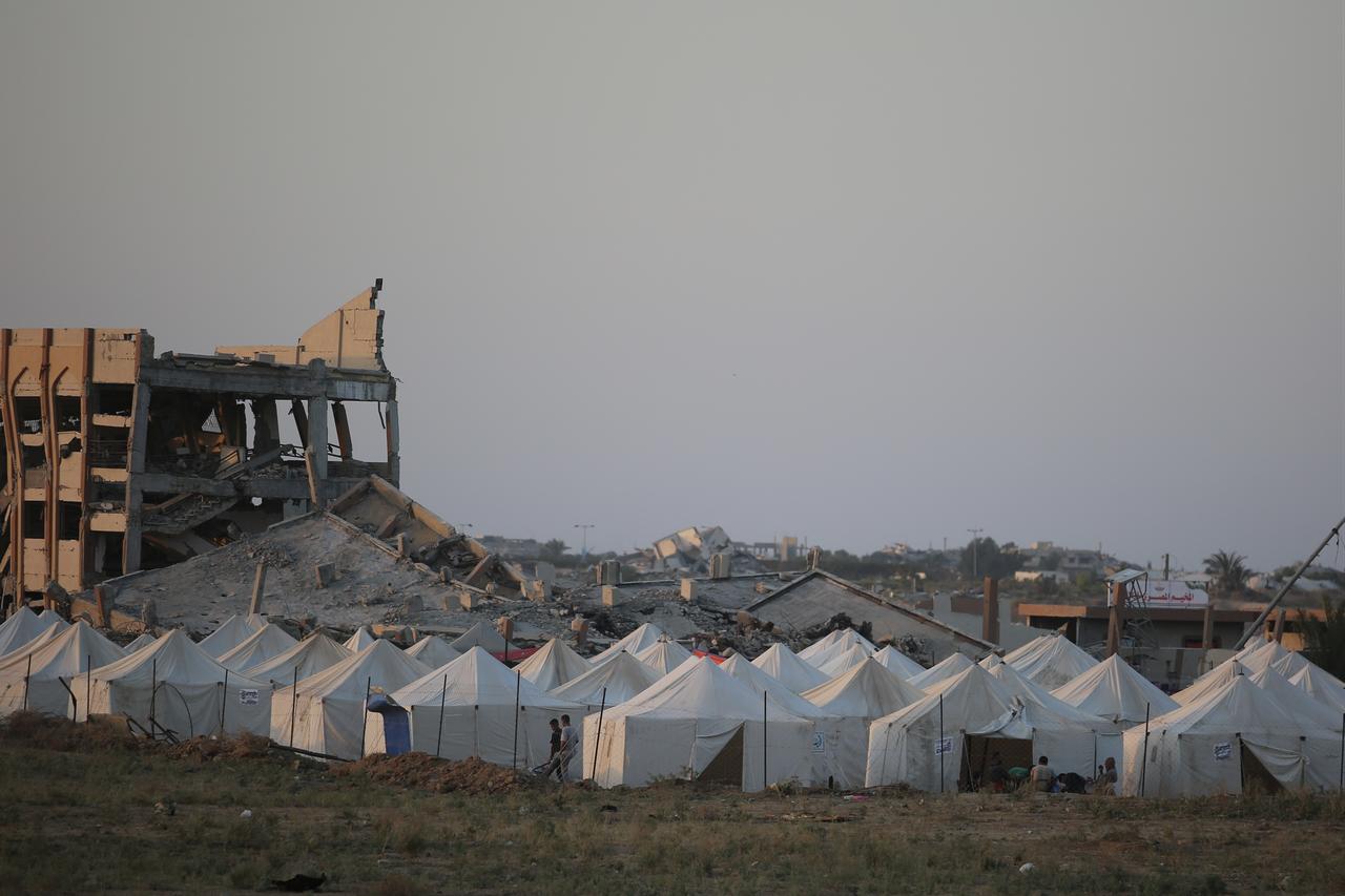 Palestinians are struggling to maintain their daily lives under difficult conditions in Nuseirat Refugee Camp in Deir al-Balah, Gaza, on October 31, 2025. (AA Photo)