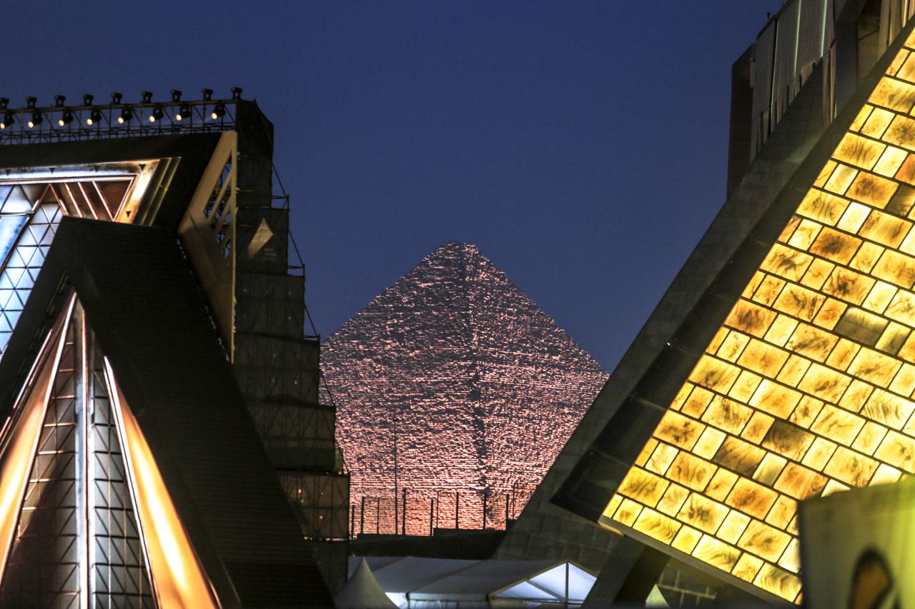 A view of The Grand Egyptian Museum, built near the Giza Pyramids in Cairo, Egypt. on November 01, 2025 ( AA Photo )
