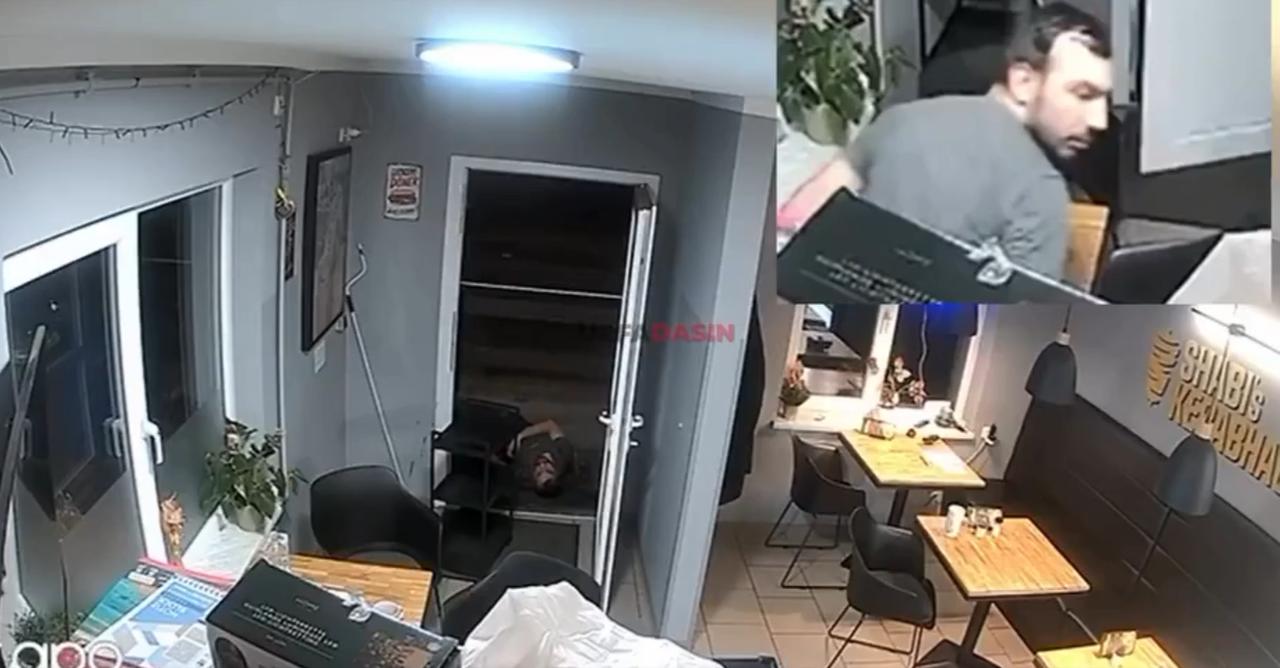 Security camera footage shows the aftermath of the fatal stabbing of Turkish restaurant owner Mazlum Akar at his doner shop in Bad Kleinen, Germany, November 13, 2025. (Photo via X)