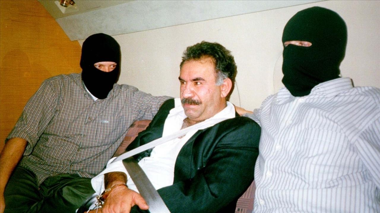 PKK terrorist organization ringleader Abdullah Ocalan after his capture by the Turkish security forces in 1999 (AA Photo)