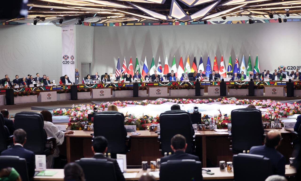 Leaders attend the G20 Leaders' Summit in Johannesburg, South Africa on Nov. 22, 2025. (Turkish Presidency / AA Photo)