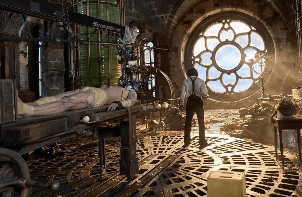 A view of the laboratory set from Guillermo del Toro’s Frankenstein, released by Netflix and now emerging as a major Oscar contender, 2025. (Photo courtesy of Netflix)
