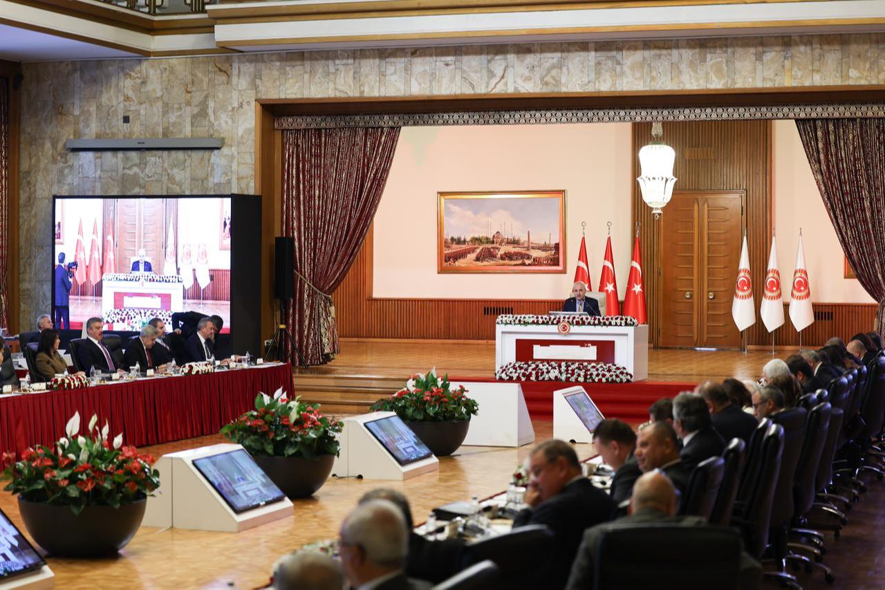 The National Solidarity, Brotherhood, and Democracy Commission, established in the Turkish Parliament, convenes under the chairmanship of Parliament Speaker Numan Kurtulmus in Ankara, Türkiye on Nov. 18, 2025. (AA Photo)