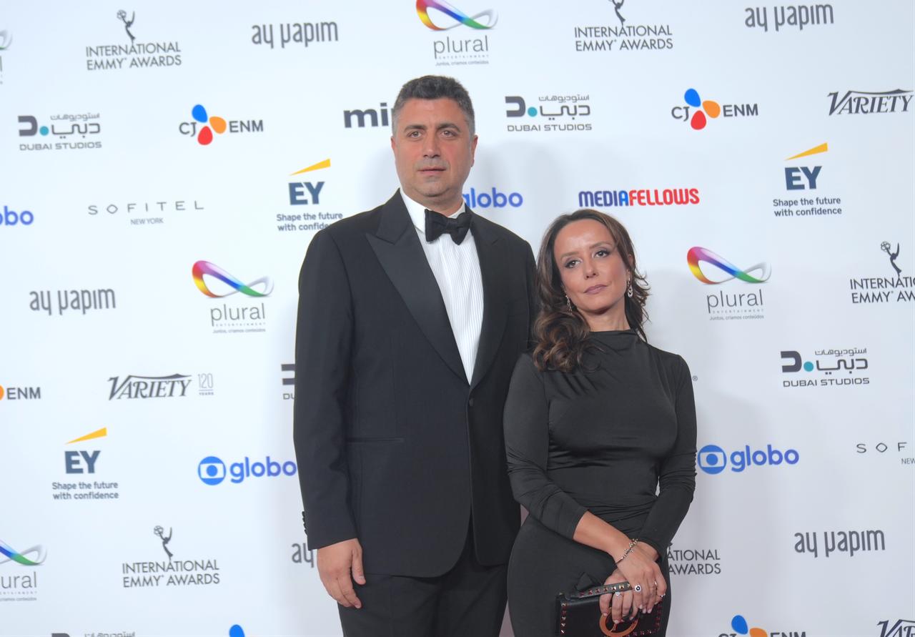 Producer Kerem Catay and Damla Serim attended the ceremony. New York, U.S., November 25, 2025. (AA Photo)