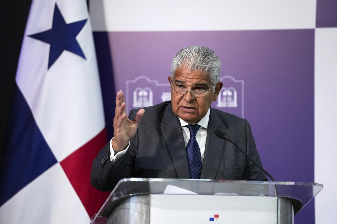 Panama's President Jose Raul Mulino speaks during his weekly press conference at the presidential palace in Panama City on Dec. 26, 2024. (AFP Photo)