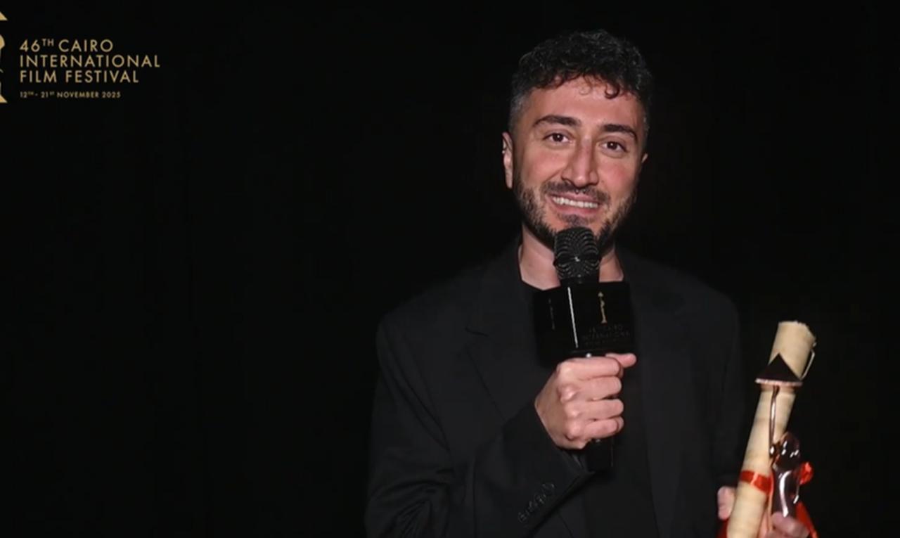 Seyhmus Altin, director of The Breath We Take movie, received the Bronze Pyramid Special Jury Award at the 46th Cairo International Film Festival (CIFF) on November 21, 2025. (Photo via CIFF)