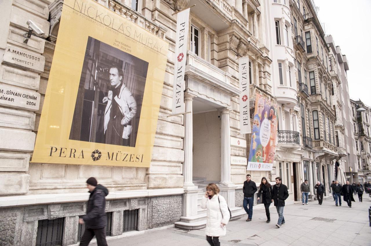 Visitors walk past Istanbul's Pera Museum, home to diverse art collections, Istanbul, Türkiye. (Courtesy of Pera Museum)