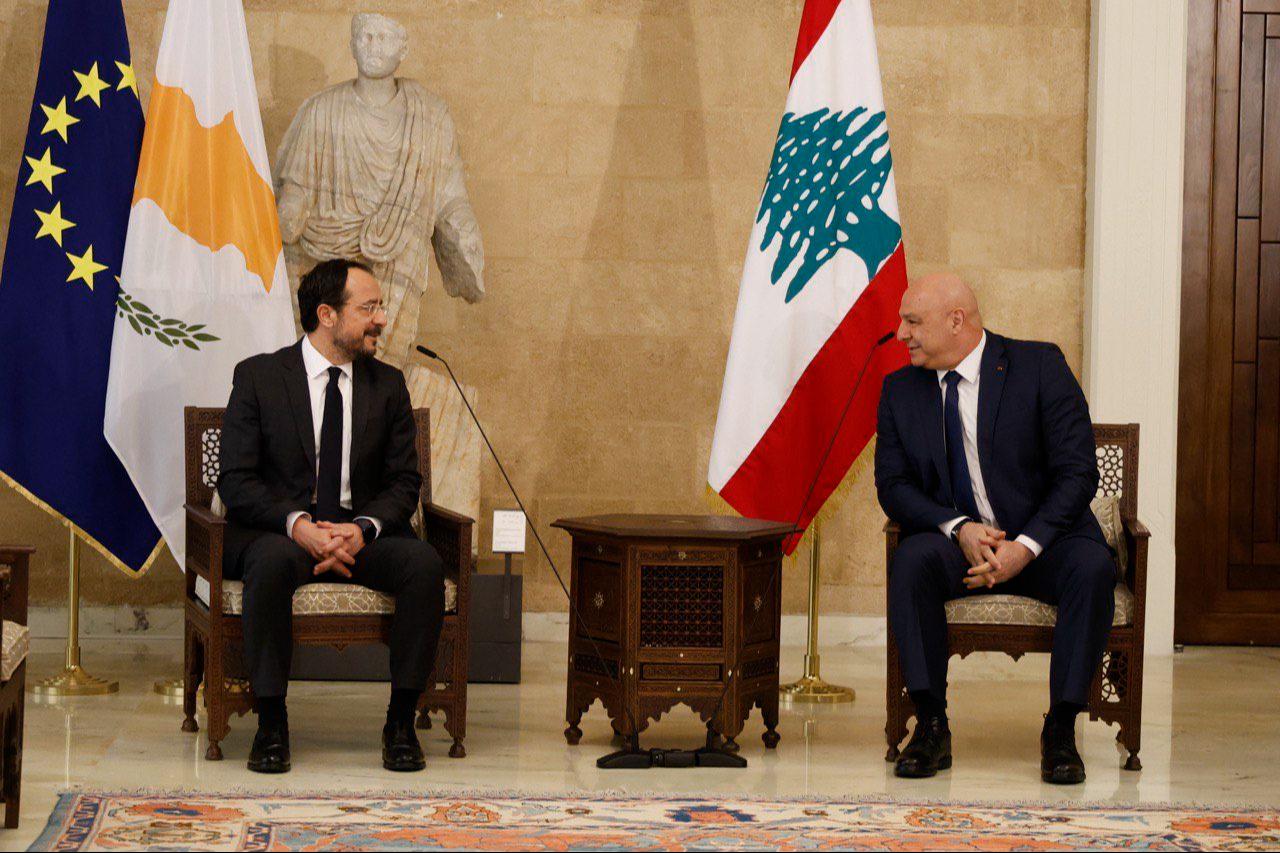 Lebanese President Joseph Aoun signed the maritime border demarcation agreement with Greek Cypriot leader Nikos Christodoulides, Beirut, Lebanon on Nov. 26, 2025. (Photo via X/Christodulides)