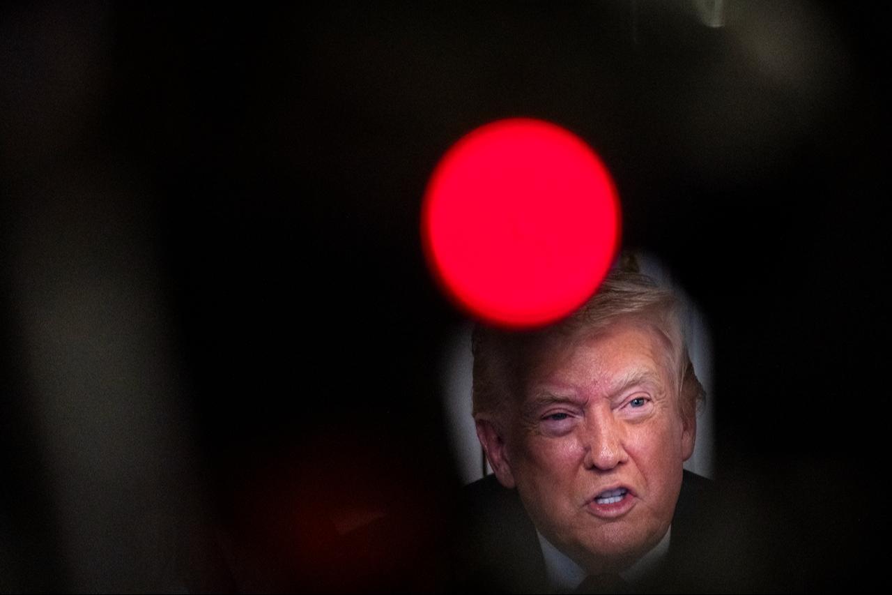 President Donald Trump participates in a call with U.S. service members from his Mar-a-Lago club in Florida on Thanksgiving Day on November 27, 2025, in Palm Beach, Florida. (AFP Photo)
