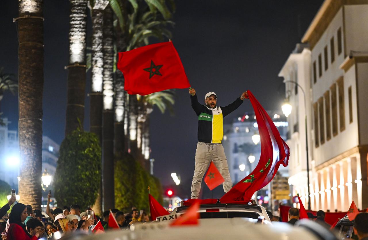 In Morocco’s capital, Rabat, people took to the streets to celebrate after the U.N. Security Council approved Morocco’s autonomy plan for Western Sahara. Carrying Moroccan flags, citizens hailed the decision as an important step toward resolving the long-running dispute on November 1, 2025. ( AA Photo )