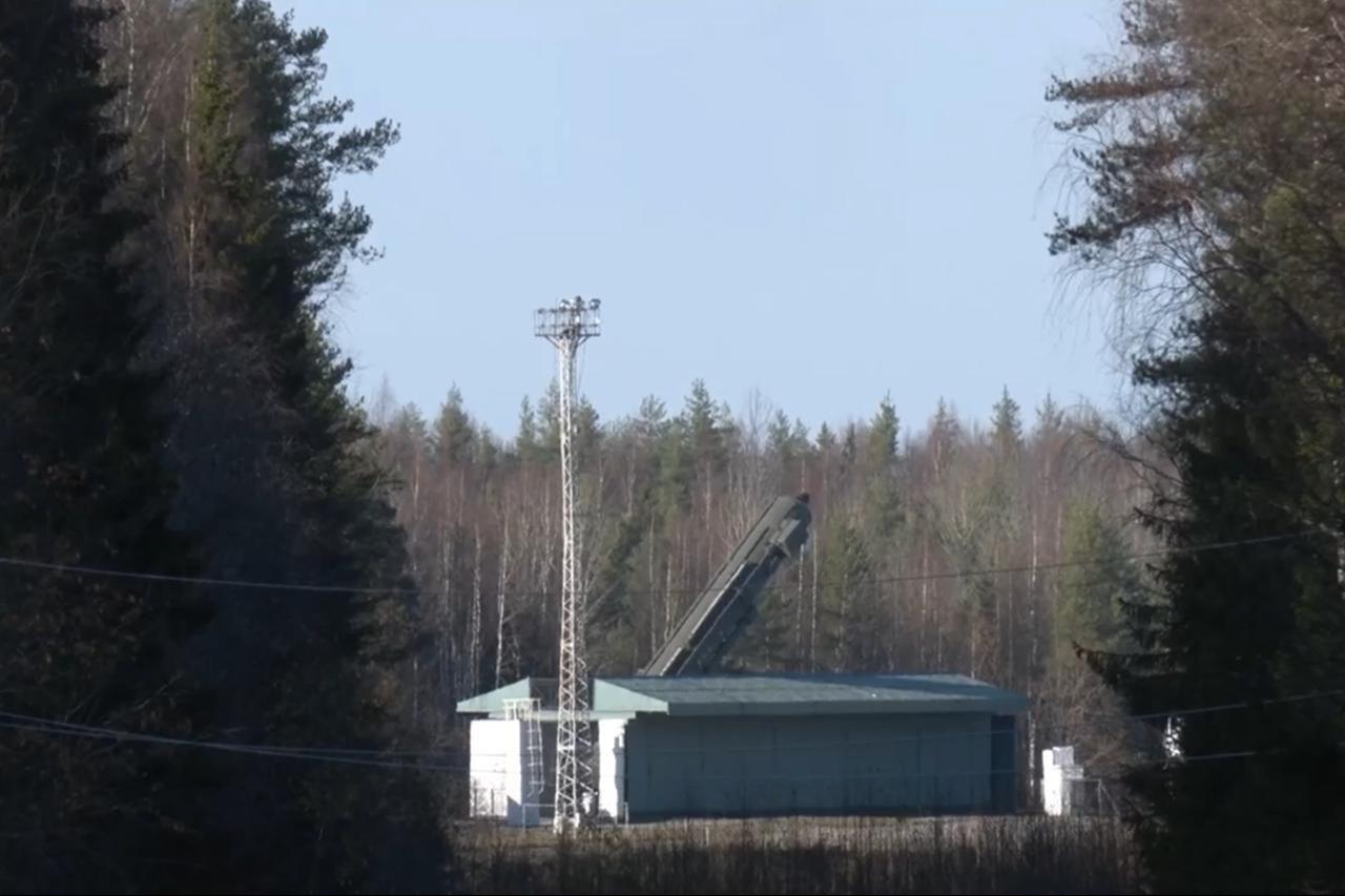 A screen grab shows Russia conducting large-scale exercises of its nuclear triad testing the country’s land, sea, and air-based strategic forces on Oct. 22, 2025. (Russian Defense Ministry / HO / AA Photo)
