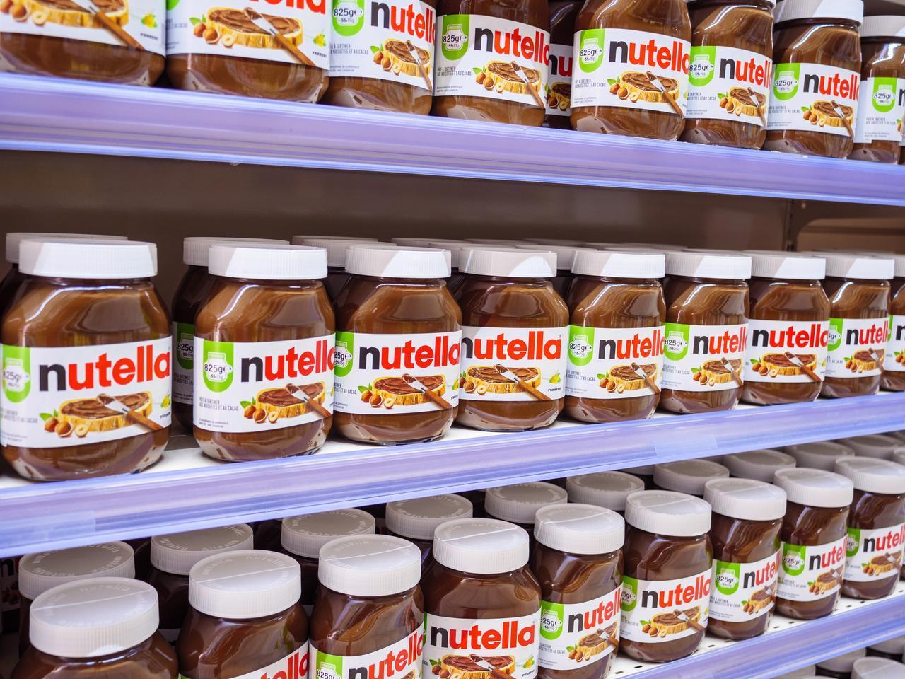 Nutella jars on a supermarket shelf in Sault, France, July 18, 2024. (Adobe Stock Photo)