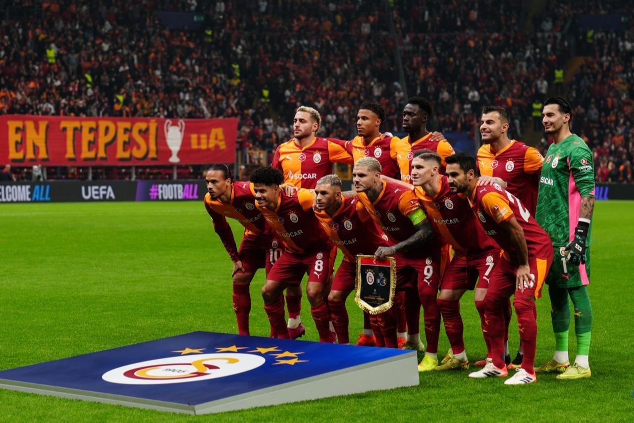 Players of Galatasaray pose for a team photo ahead of the UEFA Champions League week 5 match between Galatasaray and Union Saint-Gilloise at RAMS Park in Istanbul, Türkiye, November 25, 2025. (AA Photo)