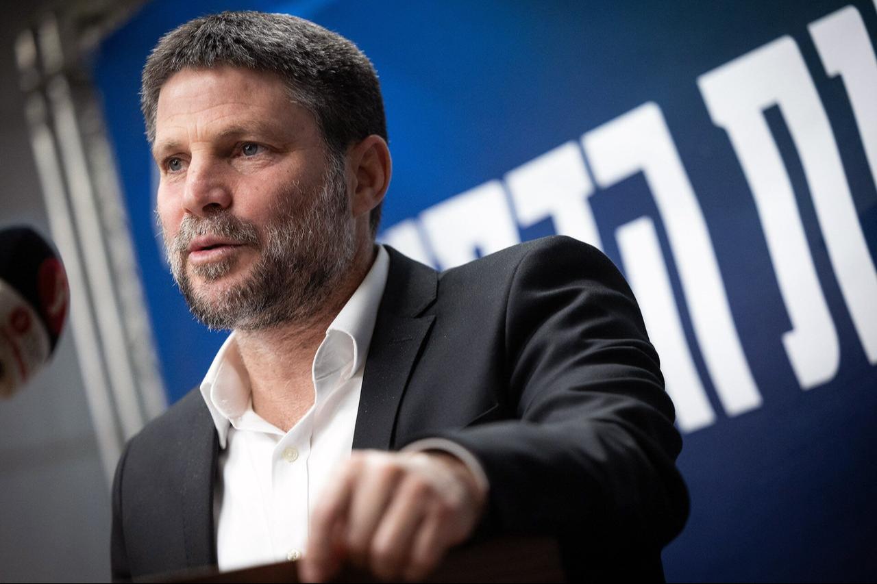 Finance Minister Bezalel Smotrich leads a Religious Zionist party faction meeting at the Knesset in Jerusalem, February 12, 2024. (Photo via Flash90)