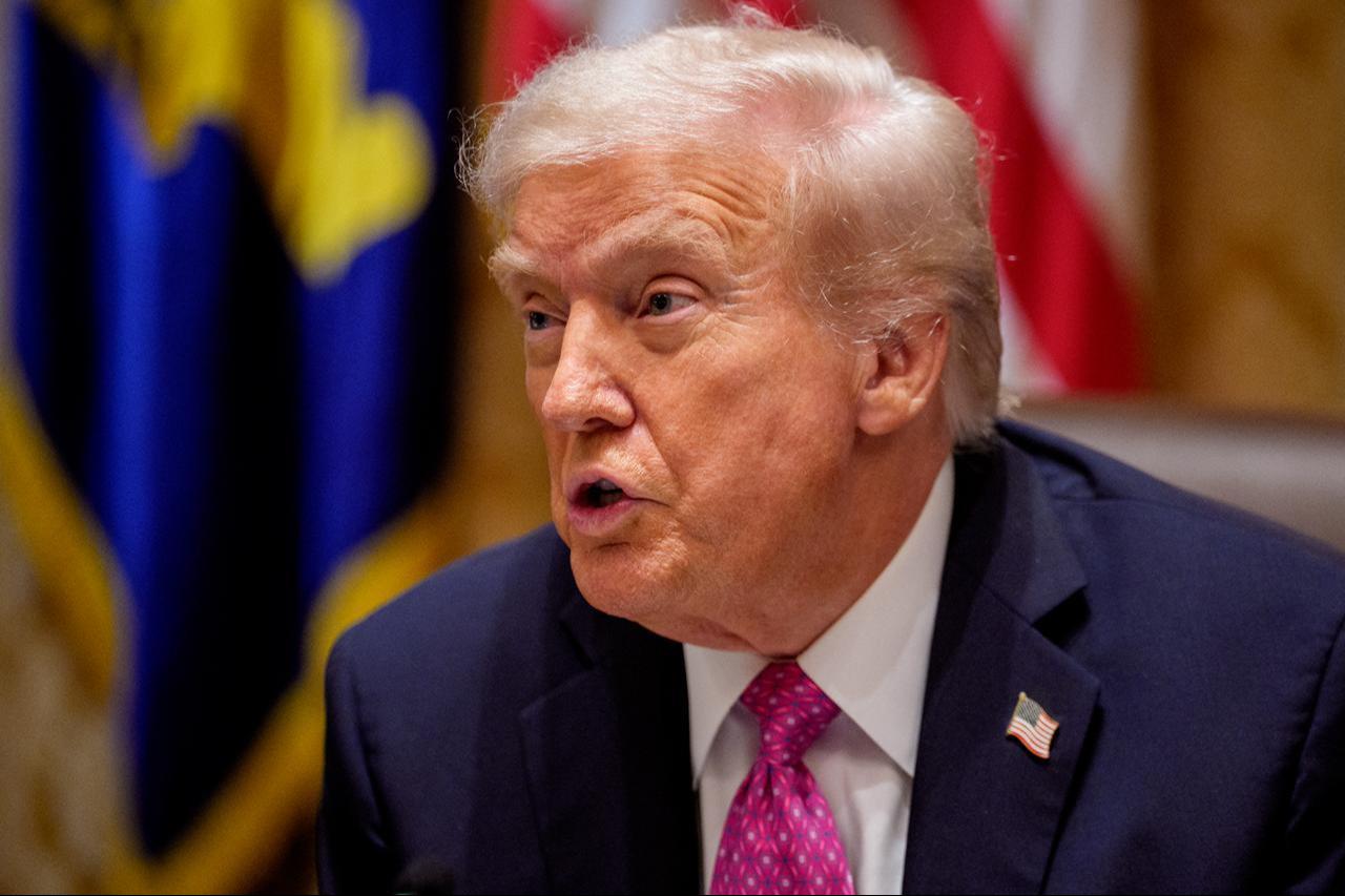 U.S. President Donald Trump speaks during a lunch meeting with Ukrainian President Volodymyr Zelenskyy at the White House, Oct. 17, 2025, in Washington, DC. (AFP Photo)