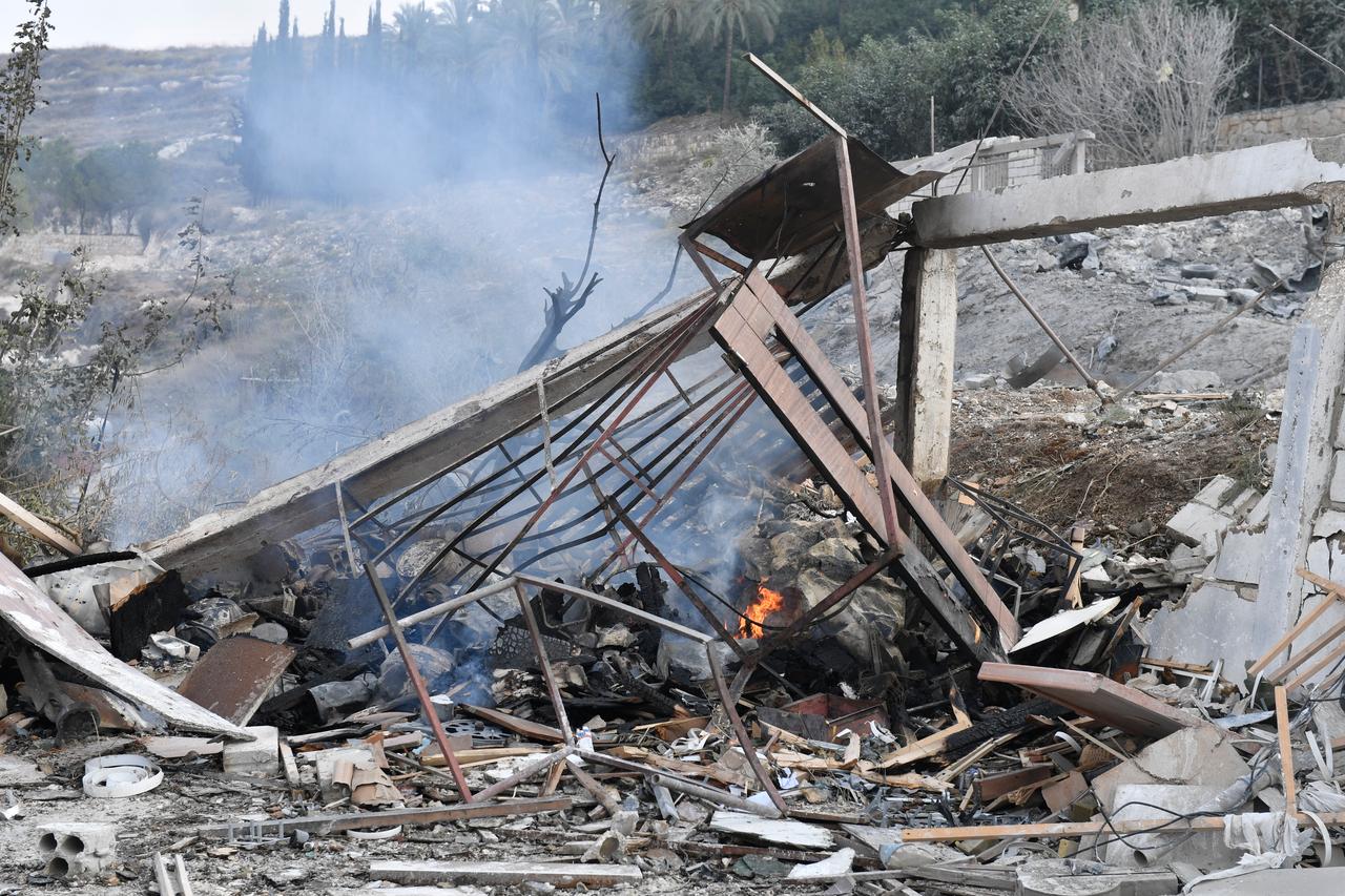 Smoke rises from the rubble following an Israeli airstrike on southern Lebanon’s Tyre district, November 6, 2025. (AA Photo)