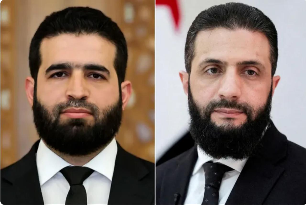 Syrian President Ahmad al-Sharaa  and Interior Minister Anas Khattab  (Photo via Jazeera)