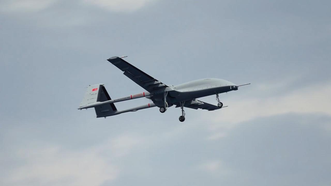 Turkish Bayraktar TB3 drone achieves AI-assisted autonomous takeoff & landing on TCG Anadolu naval vessel on 1 June, 2025. (Photo via X/@Selcuk)