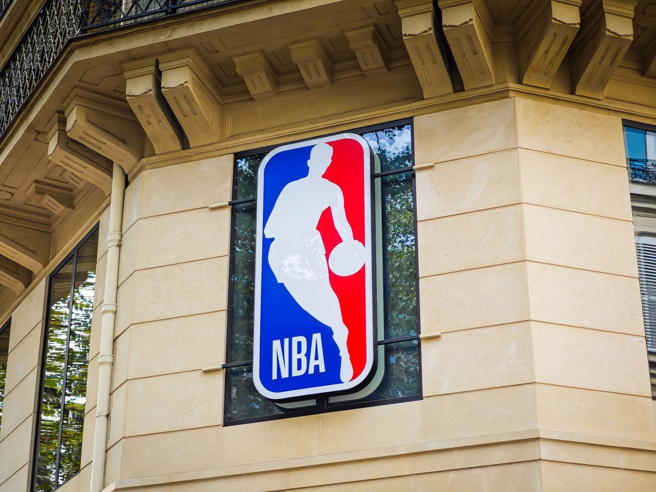 The NBA logo is displayed on the facade of the league’s official store in Paris, France, August 19, 2024. (Adobe Stock Photo)