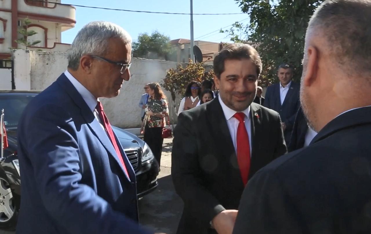 Türkiye’s Ambassador to Algeria Mucahit Kucukyilmaz attending the opening of the rehabilitation center for children with cerebral palsy , on November , 2025 . ( AA Photo )
