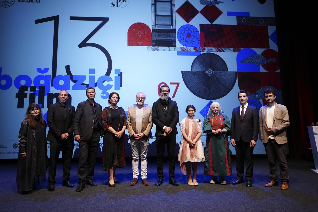 The director, cast, and producers of Palestine 36 attend a press conference at the 13th Bosphorus Film Festival in Istanbul, Türkiye, Nov. 8, 2025. (AA Photo)