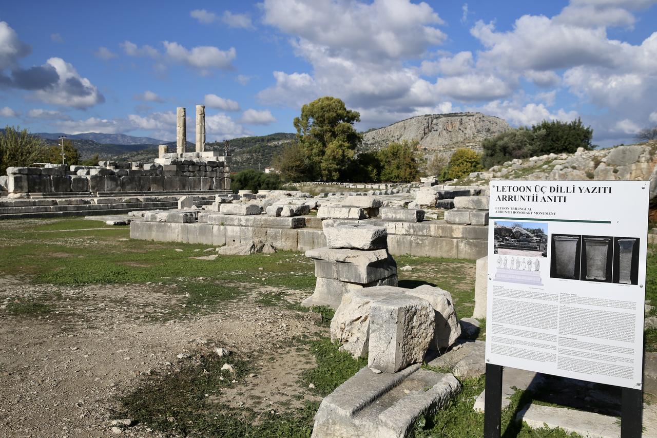 A view of archaeological excavations at the Letoon Sanctuary at Seydikemer, which is listed as a UNESCO World Heritage Site through the “Heritage for the Future Project,” in Mugla, Türkiye, Nov. 27, 2025. (AA Photo)