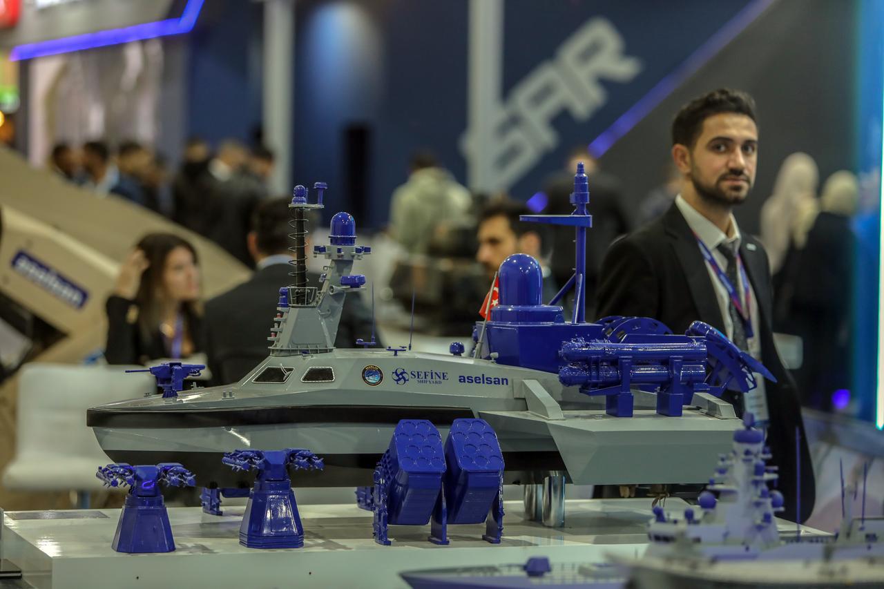 A view of military equipment on a stand during the 4th EDEX 2025 Egypt Defense Expo in Cairo, Egypt, on December 2, 2025. (AA Photo)