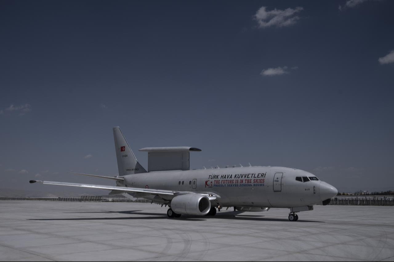Turkish Air Forces E-7T Peace Eagle  Airborne Warning Control (AWACS) aircraft in Konya, Türkiye, on 11 May 2025. (AA Photo)