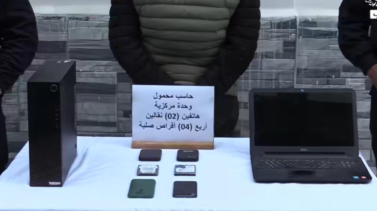 Algerian police seized the digital equipment the hacker had been using in his activities, according to the Algerian police. ( Photo via Facebook / @The Algerian Public Television Corporation)
