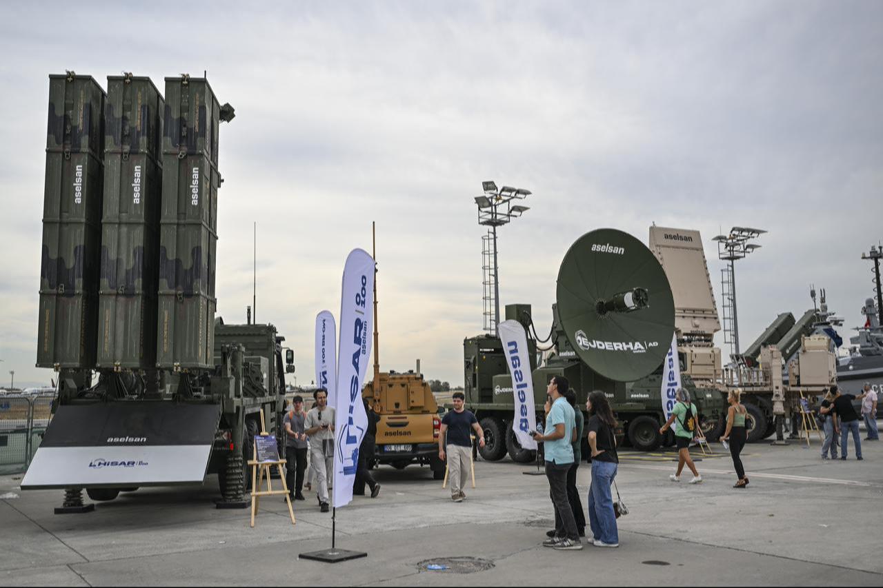 People visit the Aselsan Steel Dome experience area during the opening day of Teknofest at Istanbul Ataturk Airport in Istanbul, Türkiye, Sept. 17, 2025. (AA Photo)