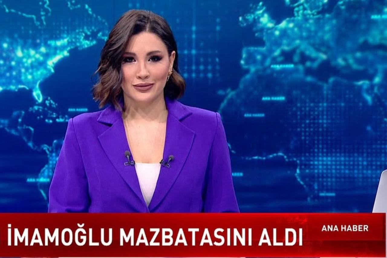 Former Haberturk anchor Nur Kosker presents the main news bulletin in an earlier broadcast before leaving the channel, Istanbul, Türkiye, April 4, 2024. (Photo via Instagram / @nur.kosker)