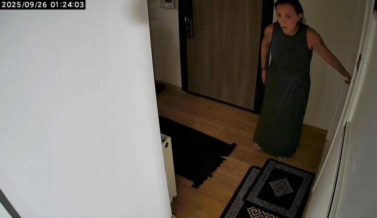 Home security camera footage shows Gullu inside her residence in Cinarcik, shortly before the incident, Yalova, Türkiye, September 26, 2025. (Photo via Türkiye Daily)