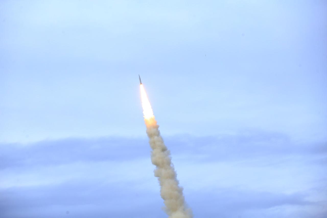 Türkiye's longest-range ballistic missile, Tayfun, is seen after the new test launch in Rize, Türkiye, December 11, 2025. (AA Photo)