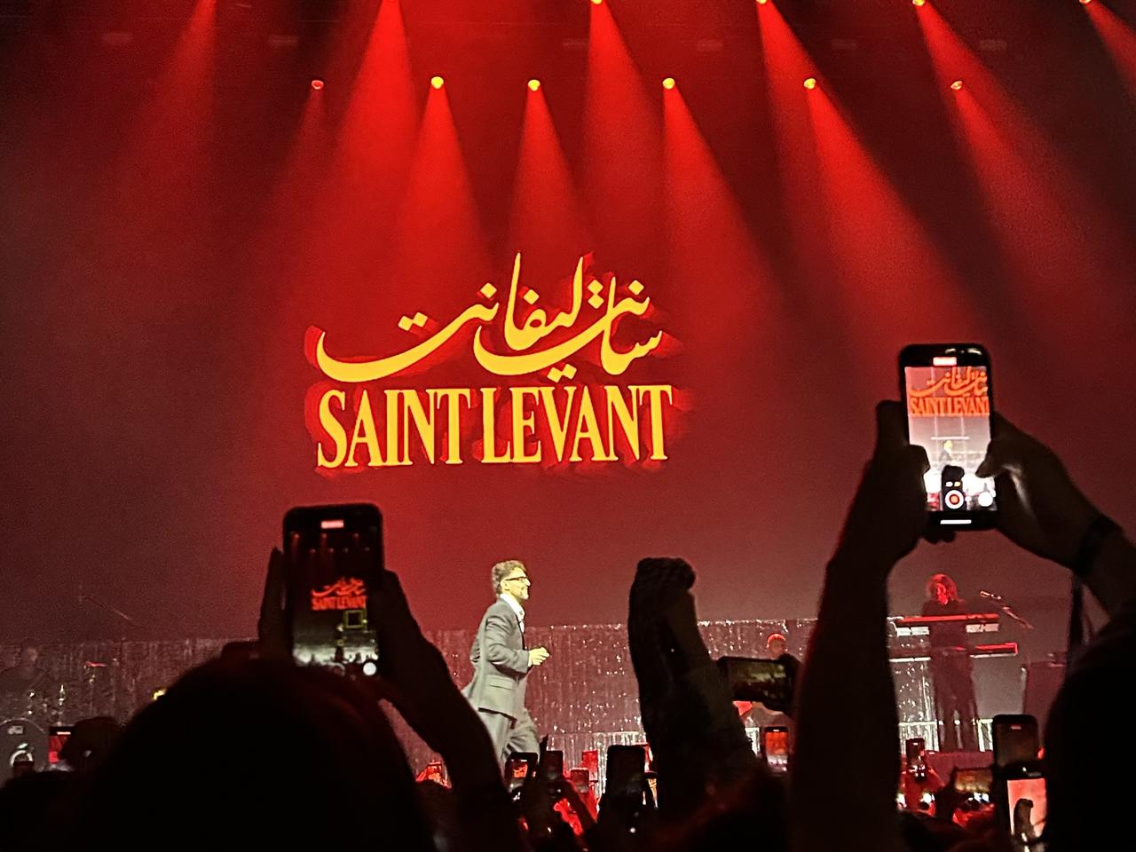 Photo shows Palestinian artist Marwan Abdelhamid, known as Saint Levant, during his concert in Istanbul, Ukraine on Dec. 12, 2025. (AA Photo)