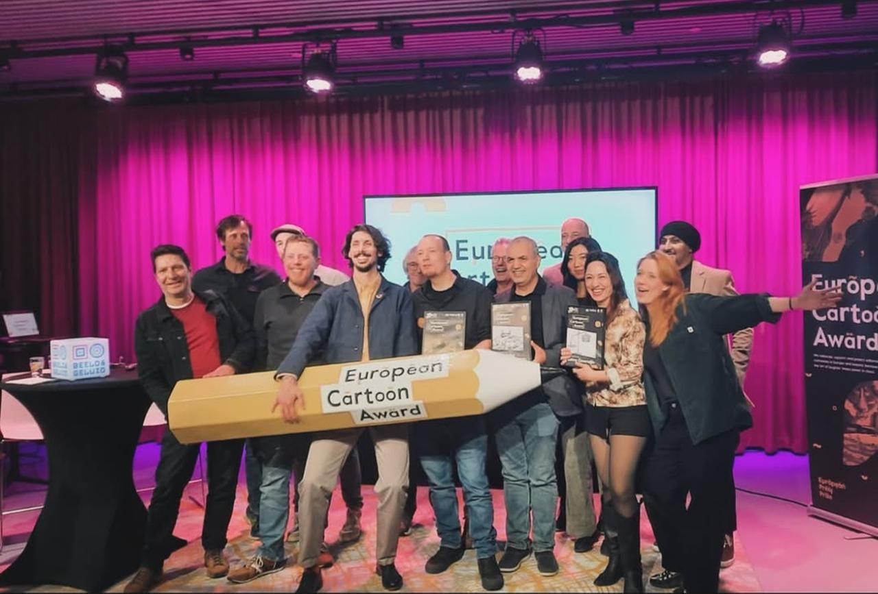 European Cartoon Award 2025 winners, December 13, 2025 (Photo via Instagram / @zehraomerovna)