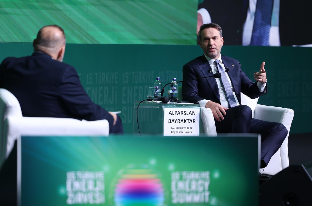 Energy and Natural Resources Minister Alparslan Bayraktar speaking at a special session of the 15th Türkiye Energy Summit held in Istanbul, Dec.9, 2025. (AA Photo)