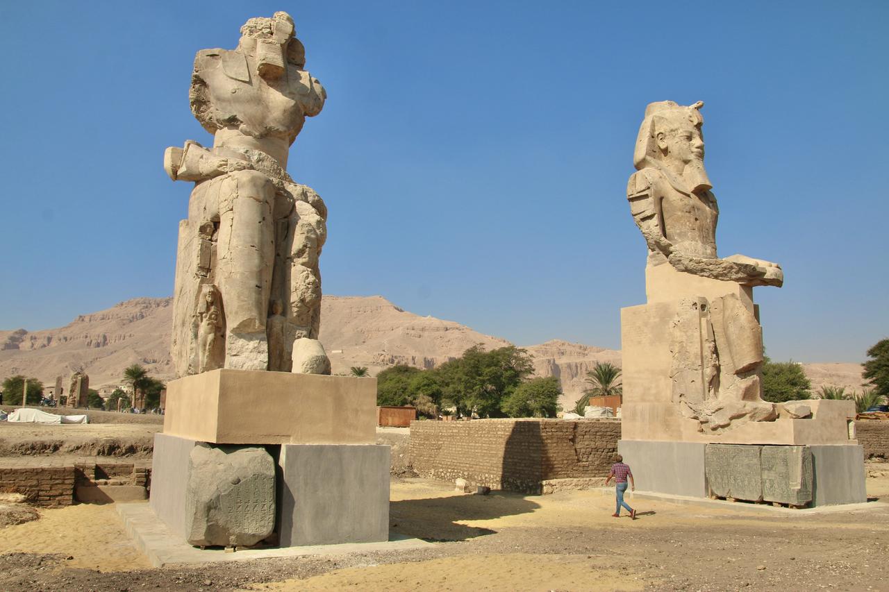 Egypt unveils restored colossal statues of Pharaoh Amenhotep III in Luxor