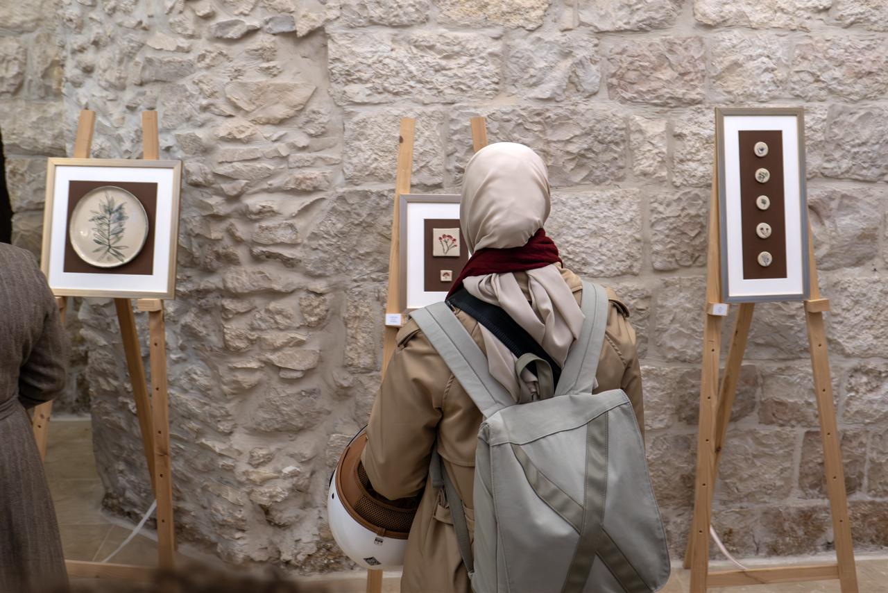 A ceramic exhibition featuring leaves from plants grown in depopulated Palestinian villages was opened to visitors at the Yunus Emre Institute Turkish Cultural Center in Jerusalem on December 14, 2025. (AA Photo).